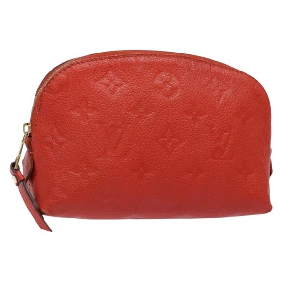 LOUIS VUITTON Monogram Empreinte Pochette Cosmetic PM Red M69414 LV Auth 136290 - Picture 1 of 16
